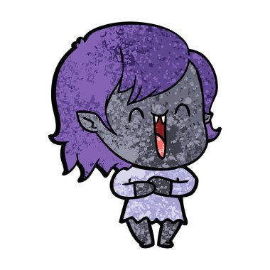 sevimli çizgi mutlu vampir kız