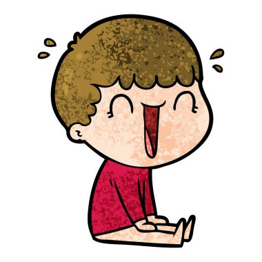 vektör çizim karikatür adam gülen