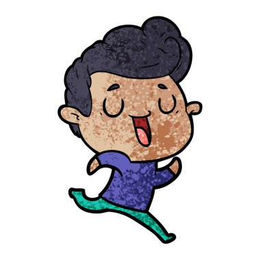 mutlu çizgi film adam vektör çizim