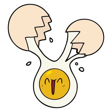 vektör çizim karikatür kırık yumurta