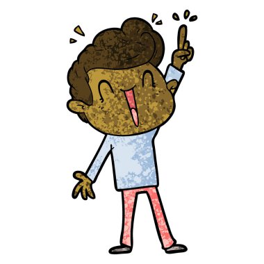 vektör çizim karikatür dostum heyecanlı