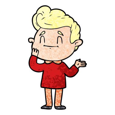 mutlu çizgi film adam vektör çizim