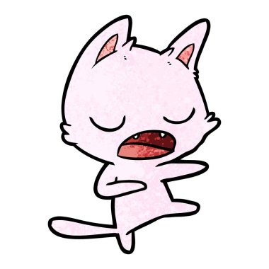  kedi karikatür konuşma vektör çizim