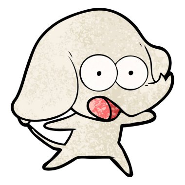 vektör çizim sevimli çizgi fil