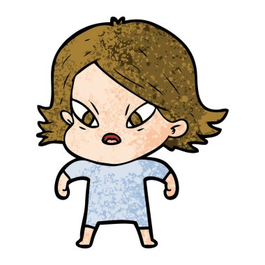 vektör çizim karikatür kadın vurguladı