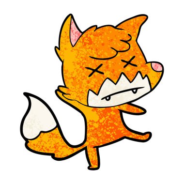 Tilki çizgi film karakteri vektör çizim