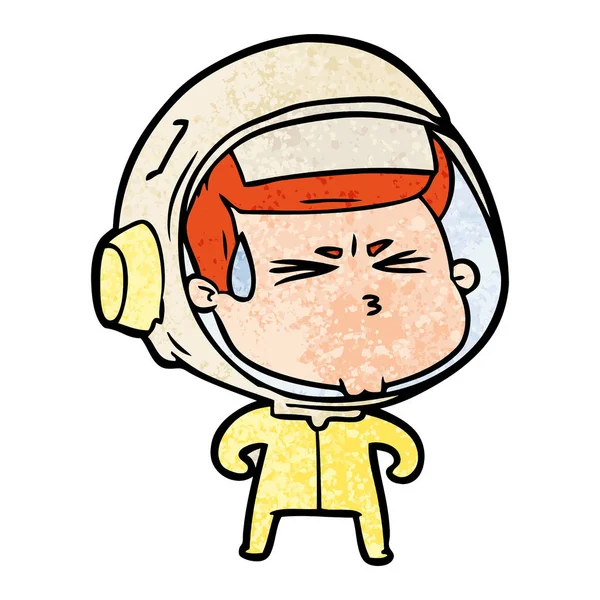 Vektorillustration Tecknade Betonade Astronaut — Stock vektor