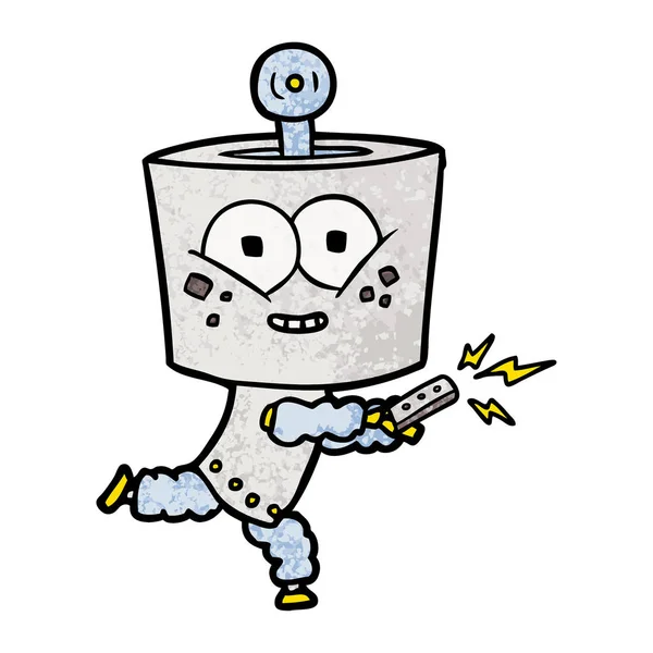 Happy Cartoon Robot Remote Control — Stock Vector