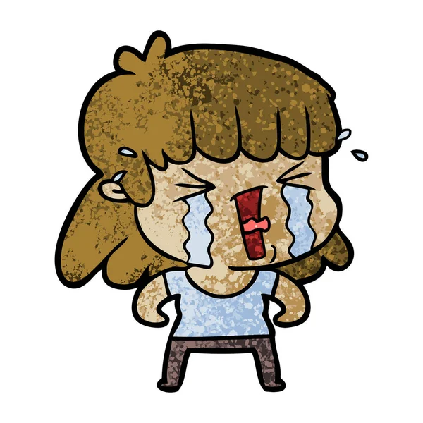 Cartoon Woman Tears — Stock Vector