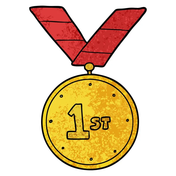 Cartoon Sport Medaille Vektor Illustration — Stockvektor
