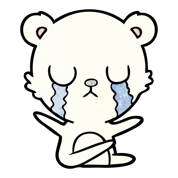 Triste Petit Ours Polaire Dessin Animé — Image vectorielle