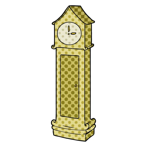 Vector Illustration Grandfather Clock Cartoon — Stock Vector