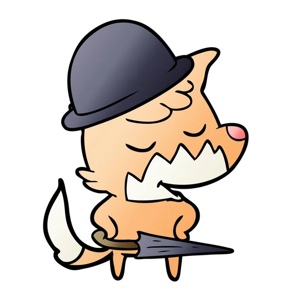 Vectorillustratie Van Vriendelijke Cartoon Fox — Stockvector