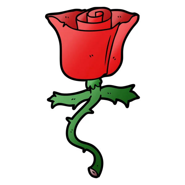 Rosa Dibujos Animados Con Espinas — Archivo Imágenes Vectoriales