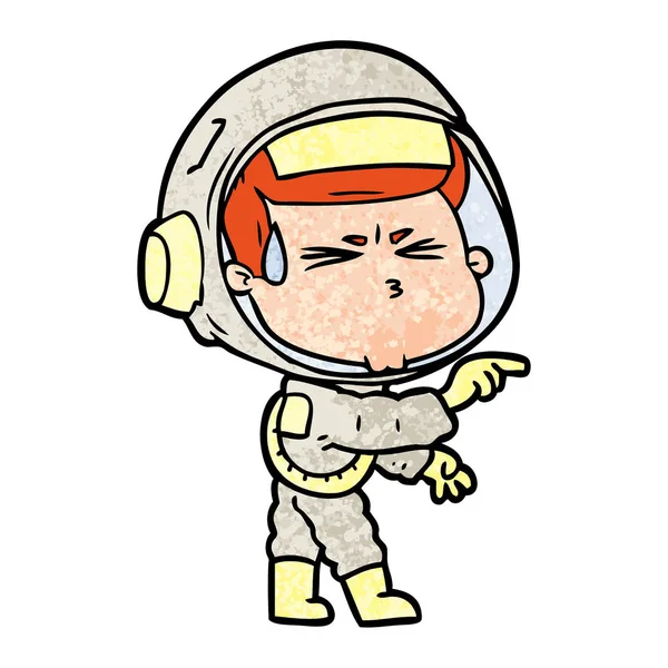 Vectorillustratie Van Cartoon Benadrukt Astronaut — Stockvector