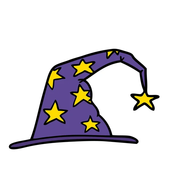 Vector Illustration Cartoon Wizard Hat — Stock Vector