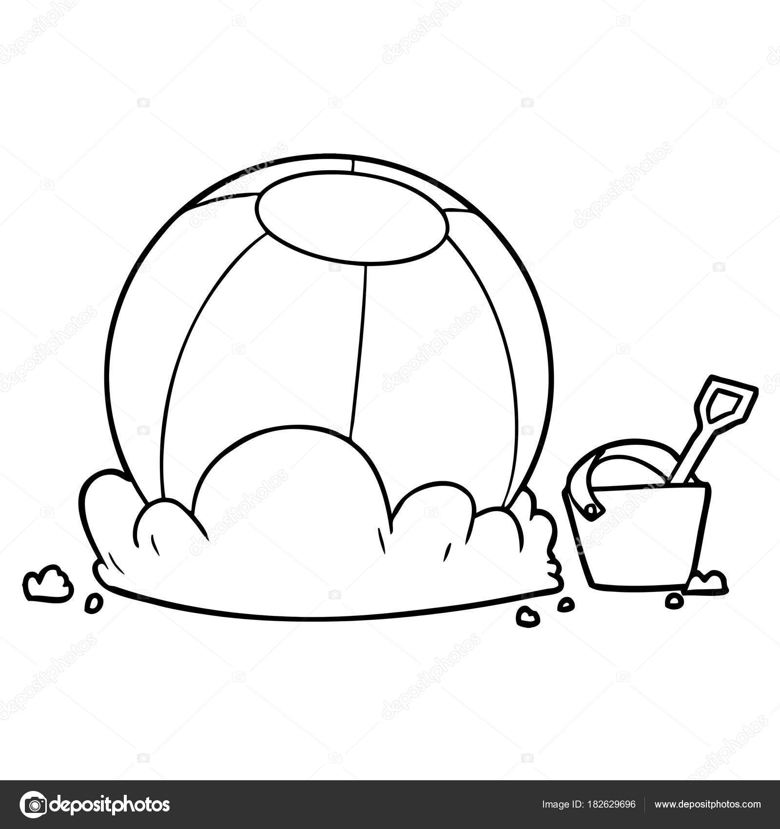 Ballon Plage Dessin Animé Seau Image Vectorielle