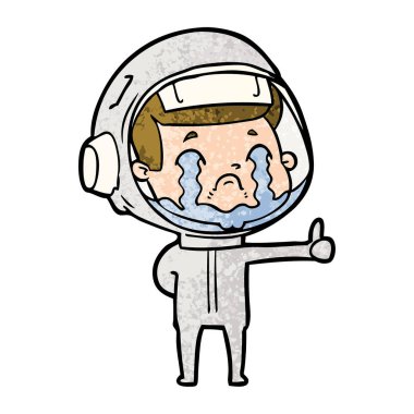 vektör çizim karikatür ağlayan astronot