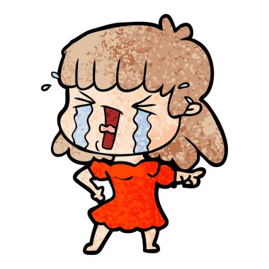 Çizgi filmdeki kadının vektör çizimi