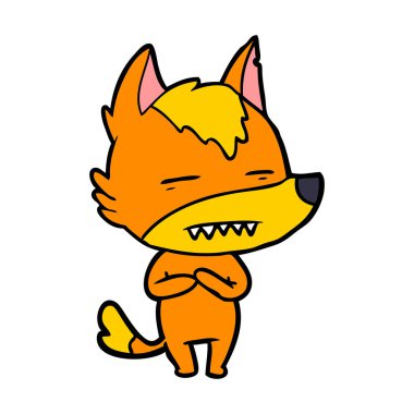 Tilki çizgi film karakteri vektör çizim