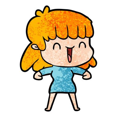 Çizgi filmdeki kadının vektör çizimi