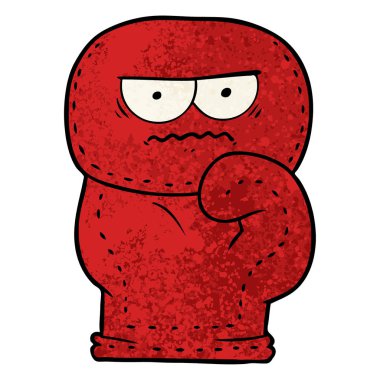 Çizgi film boks eldiveninin vektör çizimi