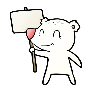 Kutup ayısı protesto işareti karikatür ile