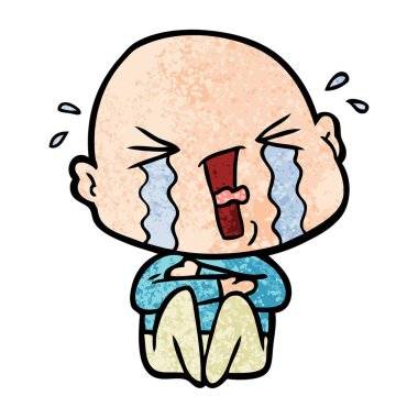 çizgi film ağlayan kel adam