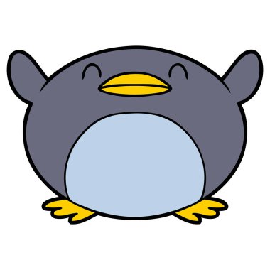 mutlu karikatür penguen vektör çizim