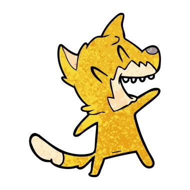 Tilki çizgi film gülen vektör çizim