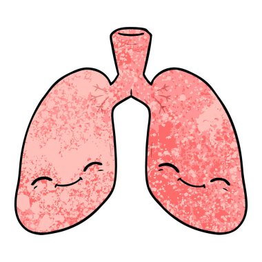 vektör çizim karikatür akciğer