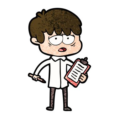 vektör çizim karikatür evlat yorgun