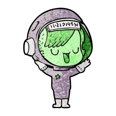 vektör çizim karikatür astronot kadın