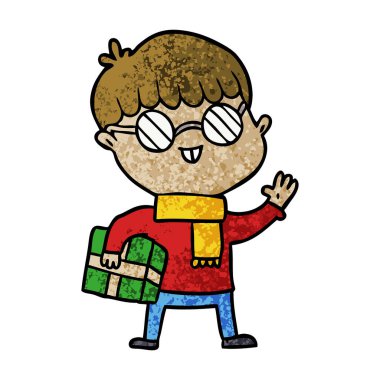 çizgi film çocuk gözlük takıyor