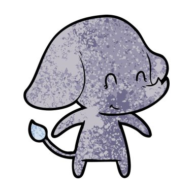 vektör çizim sevimli çizgi fil