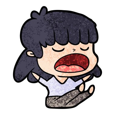 vektör çizim karikatür kadın söz