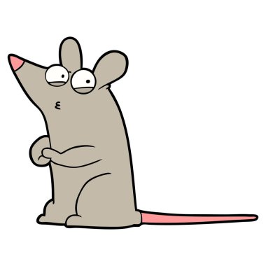vektör çizim karikatür şüpheli fare