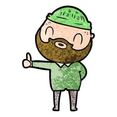 vektör çizim karikatür sakallı adam