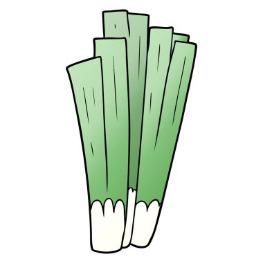 vektör çizim karikatür pırasa