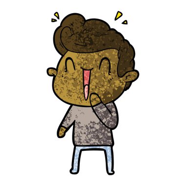 vektör çizim karikatür dostum heyecanlı