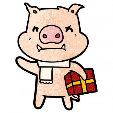 Noel hediyesi domuzla kızgın çizgi film