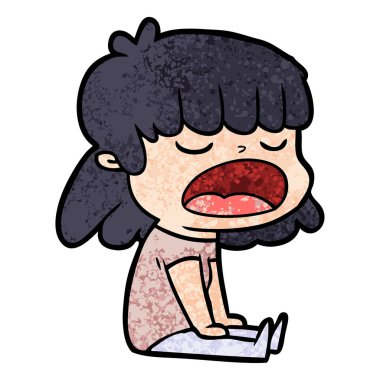 vektör çizim karikatür kadın söz