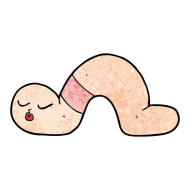 Çizgi film solucanının vektör çizimi