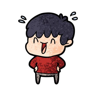 vektör çizim karikatür gülen çocuk