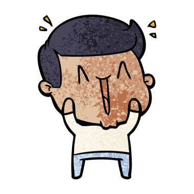 vektör çizim karikatür dostum heyecanlı