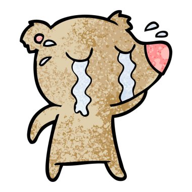 vektör çizim ayı ağlıyor çizgi film