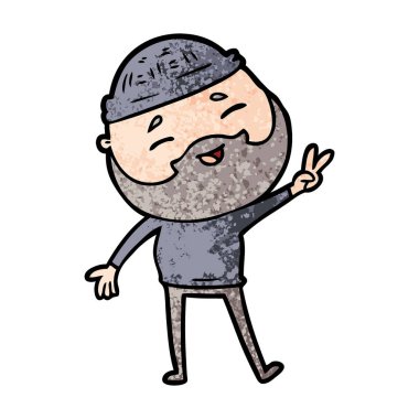 mutlu sakallı adam vektör çizim