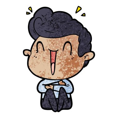 vektör çizim karikatür dostum heyecanlı