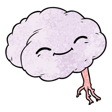 vektör çizim karikatür mutlu beyin