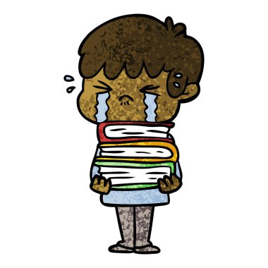 vektör çizim karikatür çocuk ağlıyor